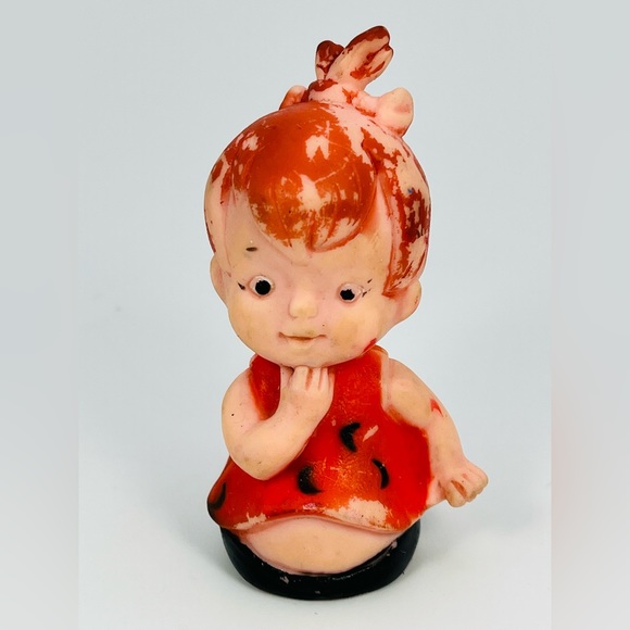 Vintage 1972 Pebbles Rubber Finger Puppet The Flintstones Knickerbocker - Picture 1 of 7